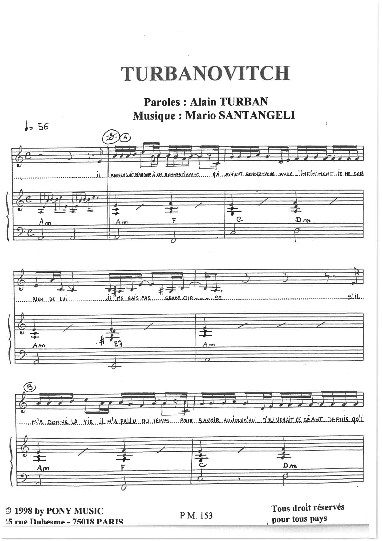 Download Alain Turban and Mario Santangeli Turbanovitch Sheet Music