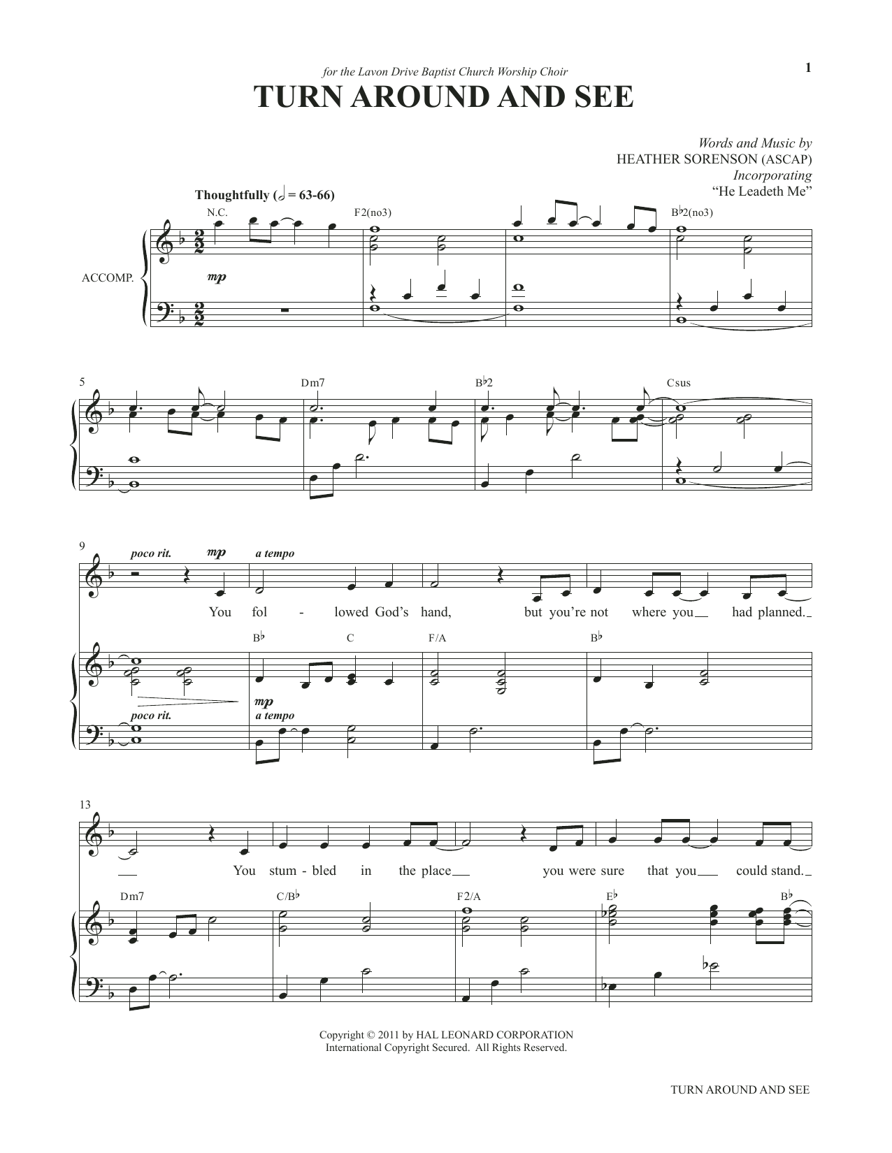 Download Heather Sorenson Turn Around And See (from My Alleluia: Sheet Music