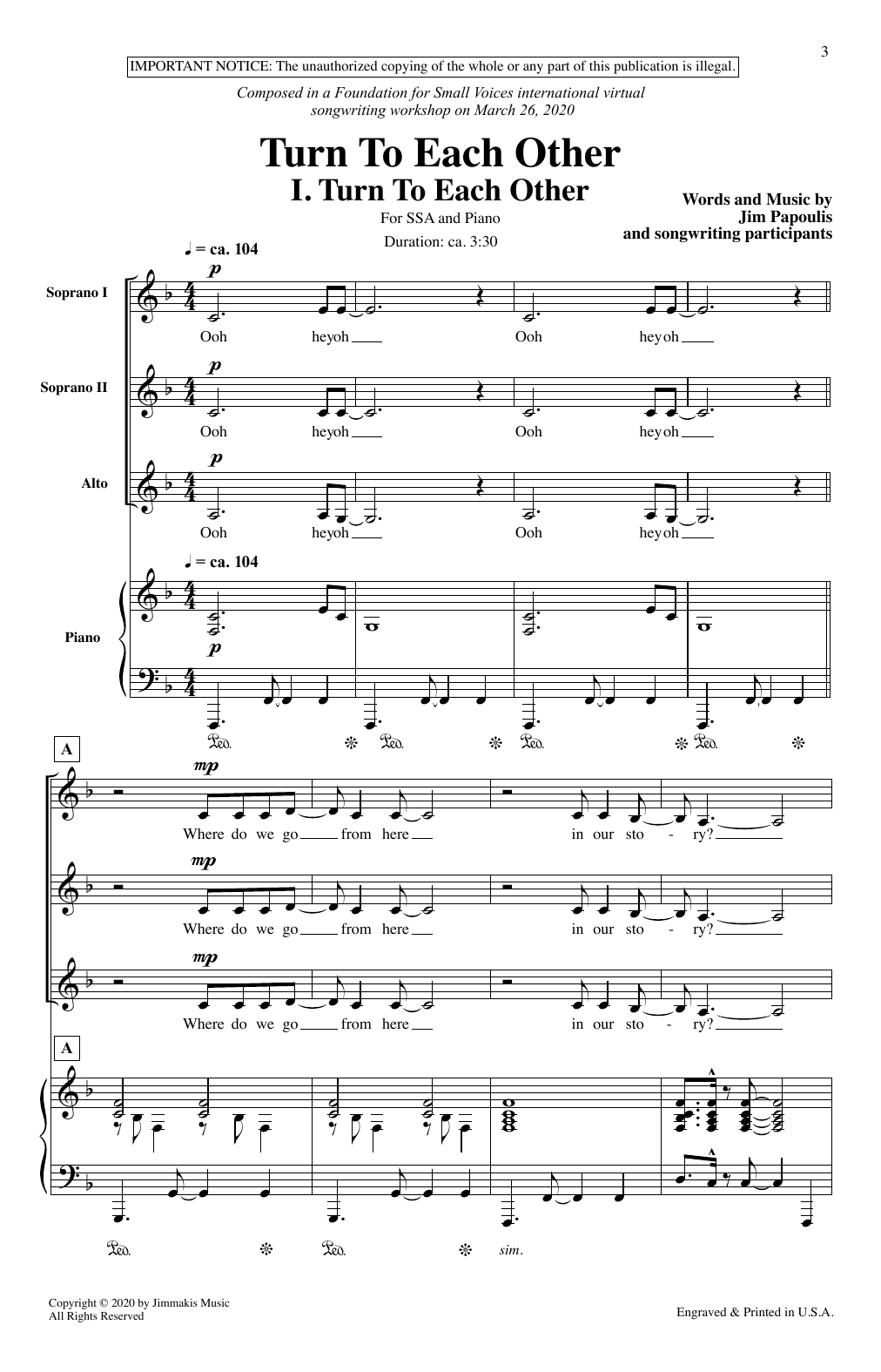 Download Jim Papoulis Turn To Each Other Sheet Music