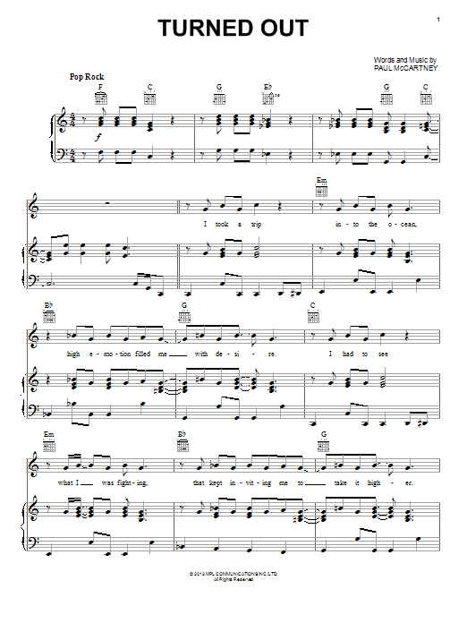 Download Paul McCartney Turned Out Sheet Music
