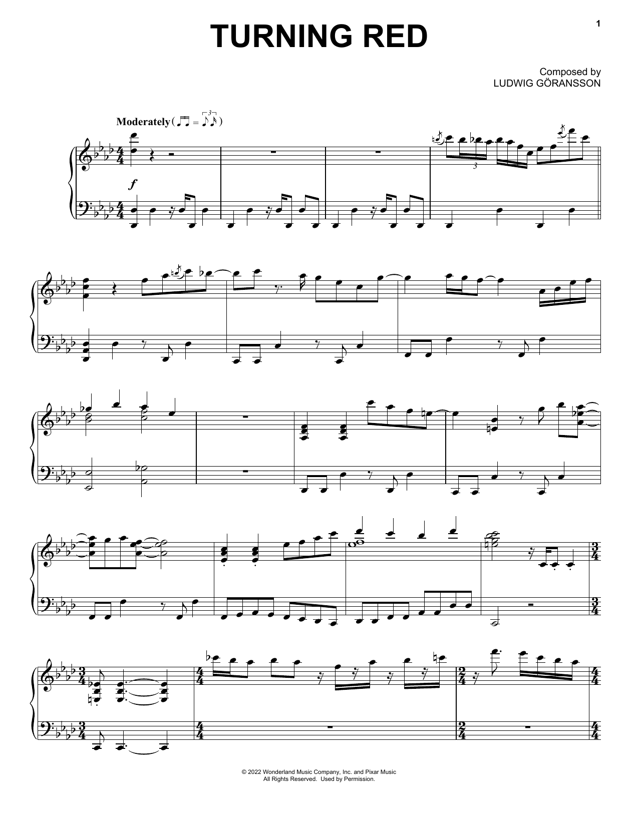 Download Ludwig Göransson Turning Red (from Turning Red) Sheet Music