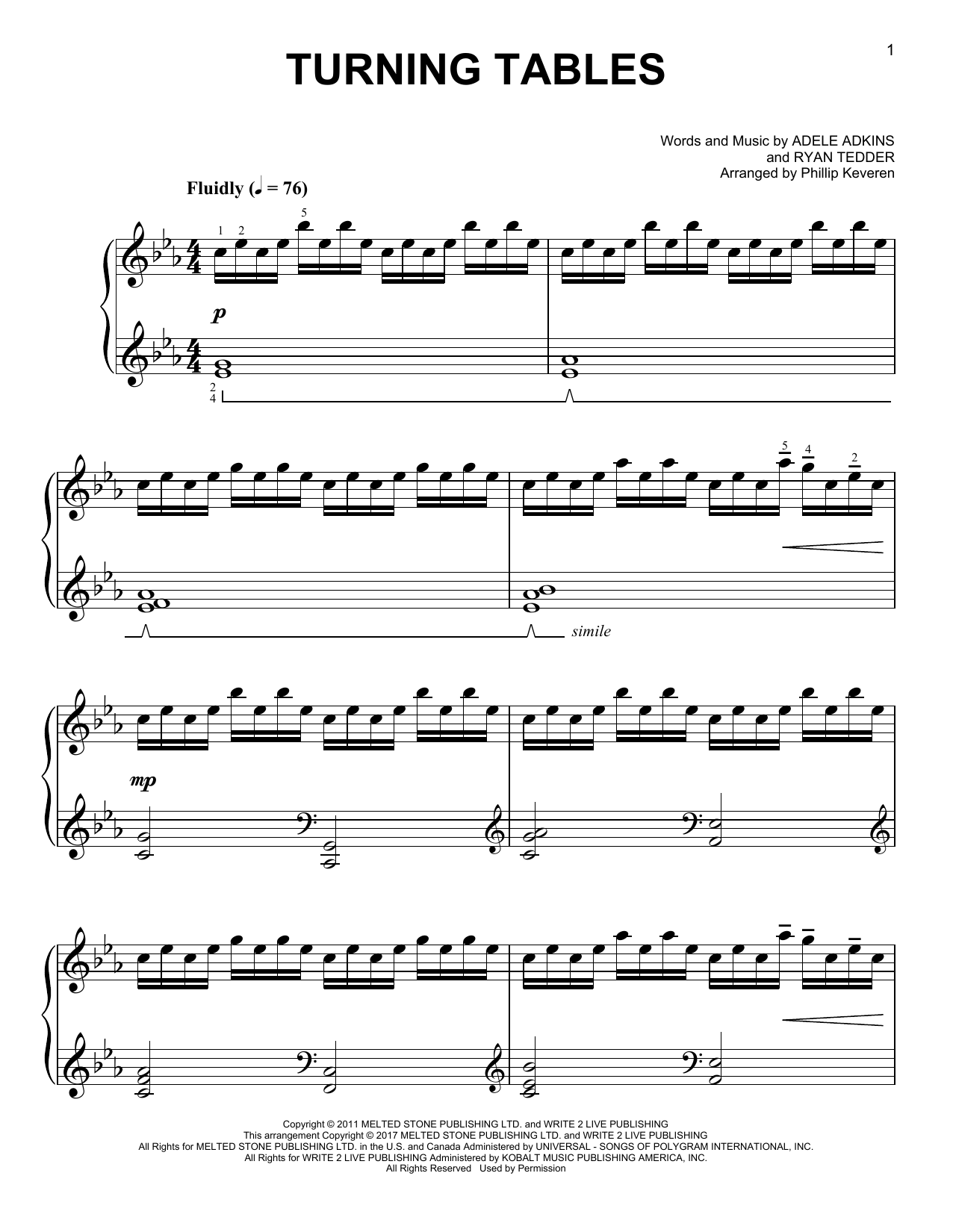 Download Adele Turning Tables [Classical version] (arr Sheet Music