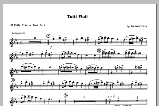 Download Fote Tutti Fluti - Flute 1 Sheet Music