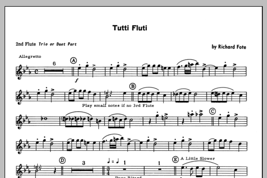 Download Fote Tutti Fluti - Flute 2 Sheet Music