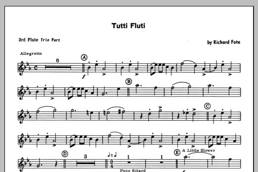 Download Fote Tutti Fluti - Flute 3 Sheet Music