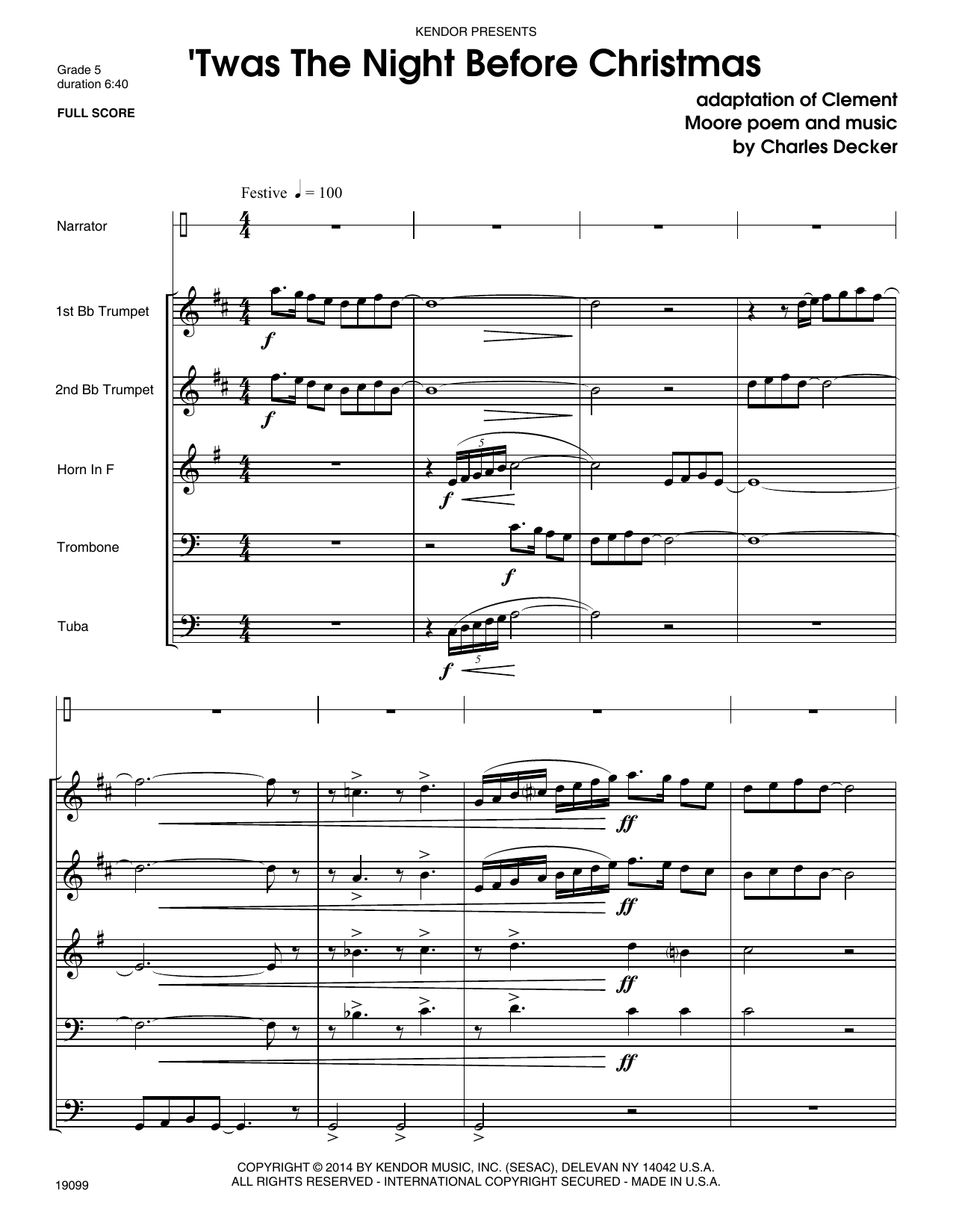 Download Charles Decker Twas The Night Before Christmas - Full Sheet Music