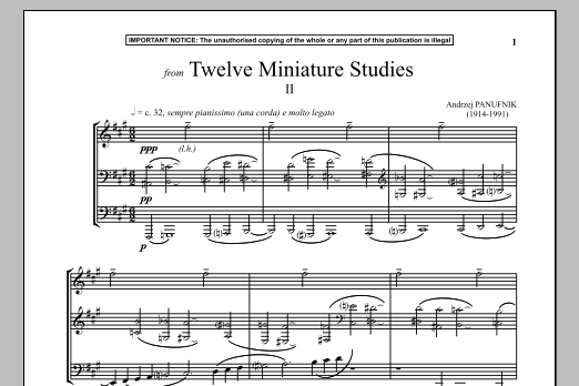 Download Andrzej Panufnik Twelve Miniature Studies, II. Sheet Music