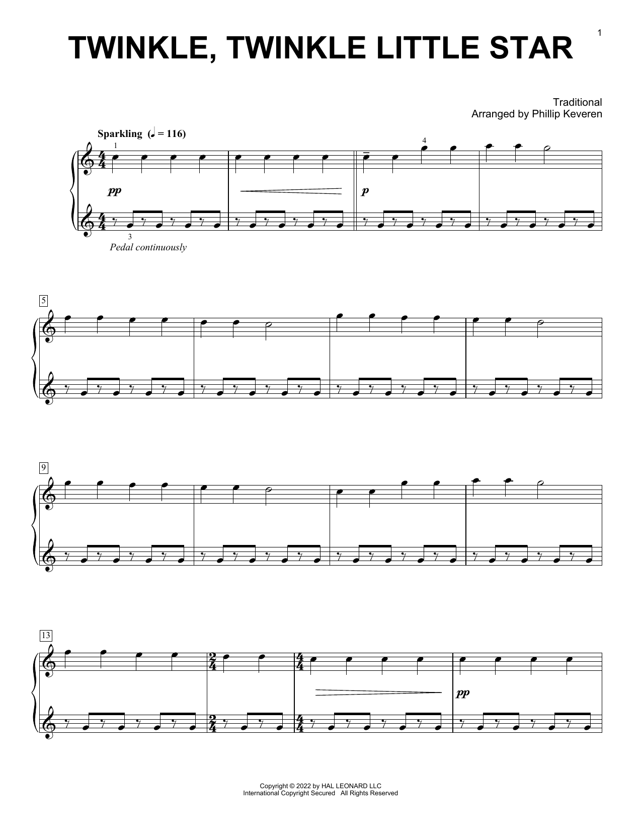 Download Traditional Twinkle, Twinkle Little Star (arr. Phil Sheet Music