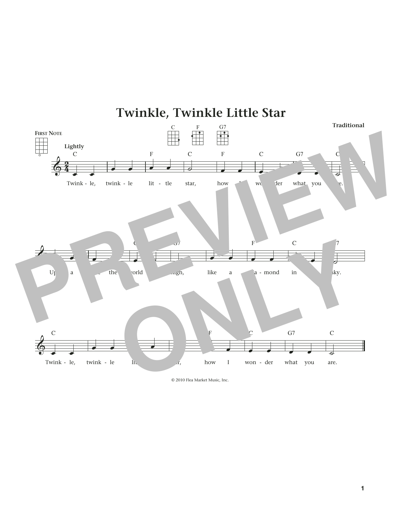 Download Traditional Twinkle, Twinkle Little Star (from The Sheet Music