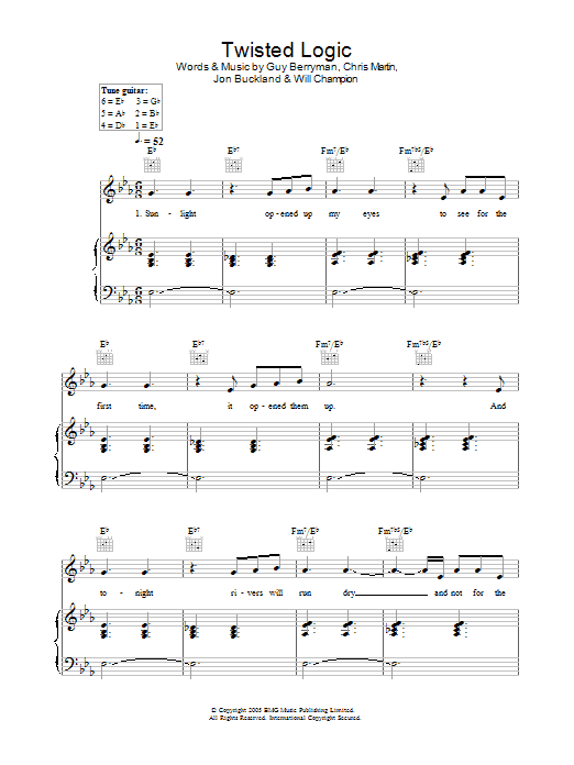 Download Coldplay Twisted Logic Sheet Music