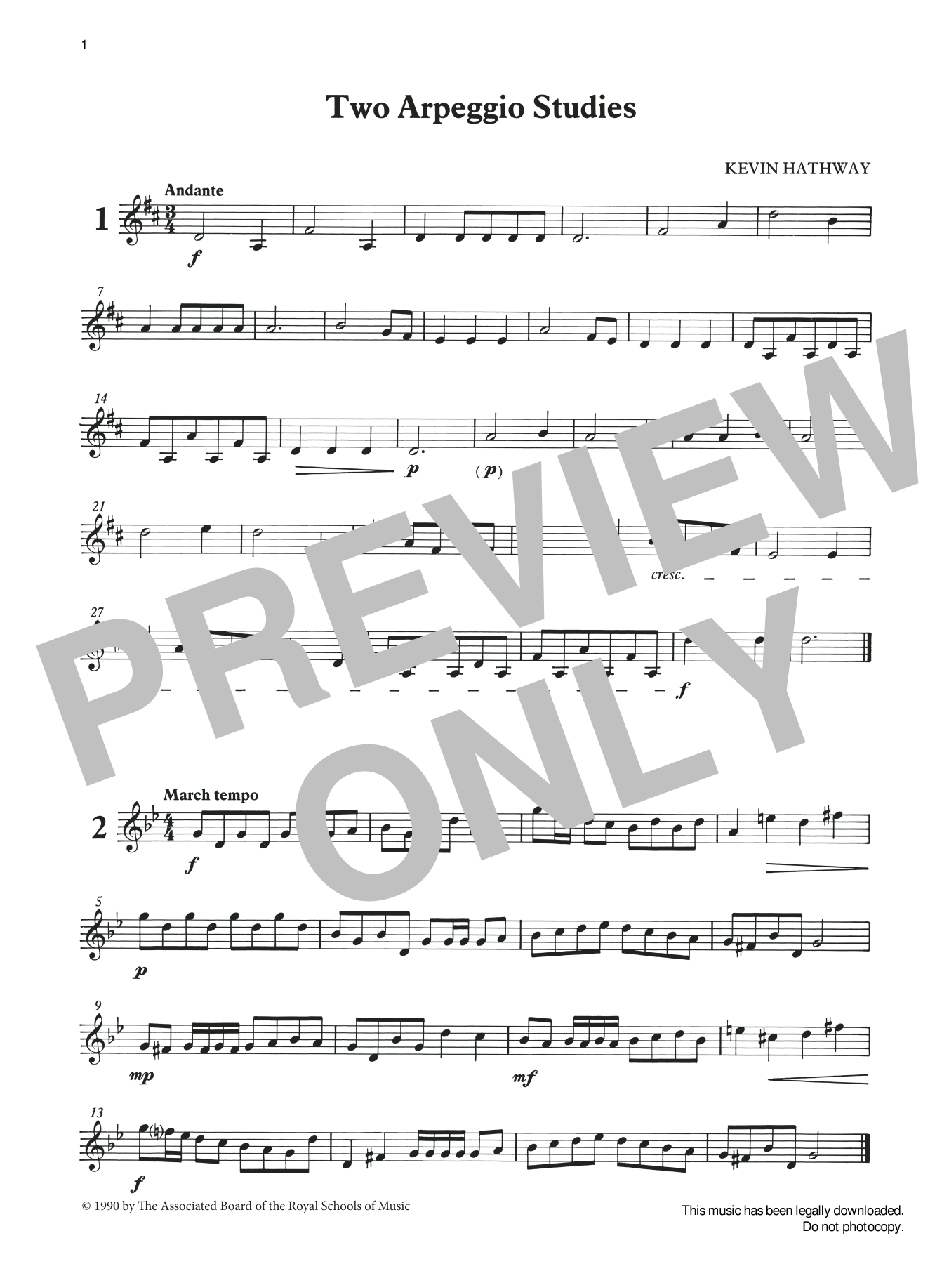 Download Ian Wright and Kevin Hathaway Two Arpeggio Studies from Graded Music Sheet Music