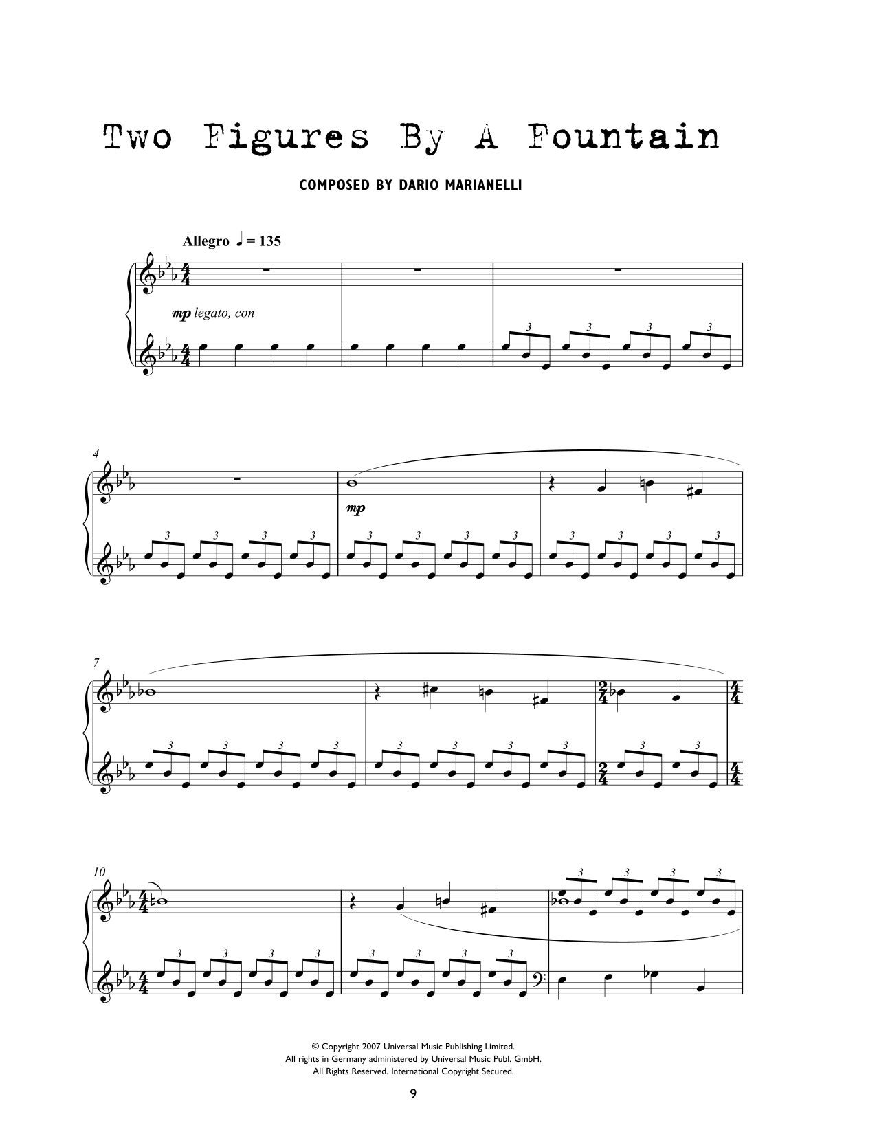 Download Dario Marianelli Two Figures By A Fountain (from Atoneme Sheet Music
