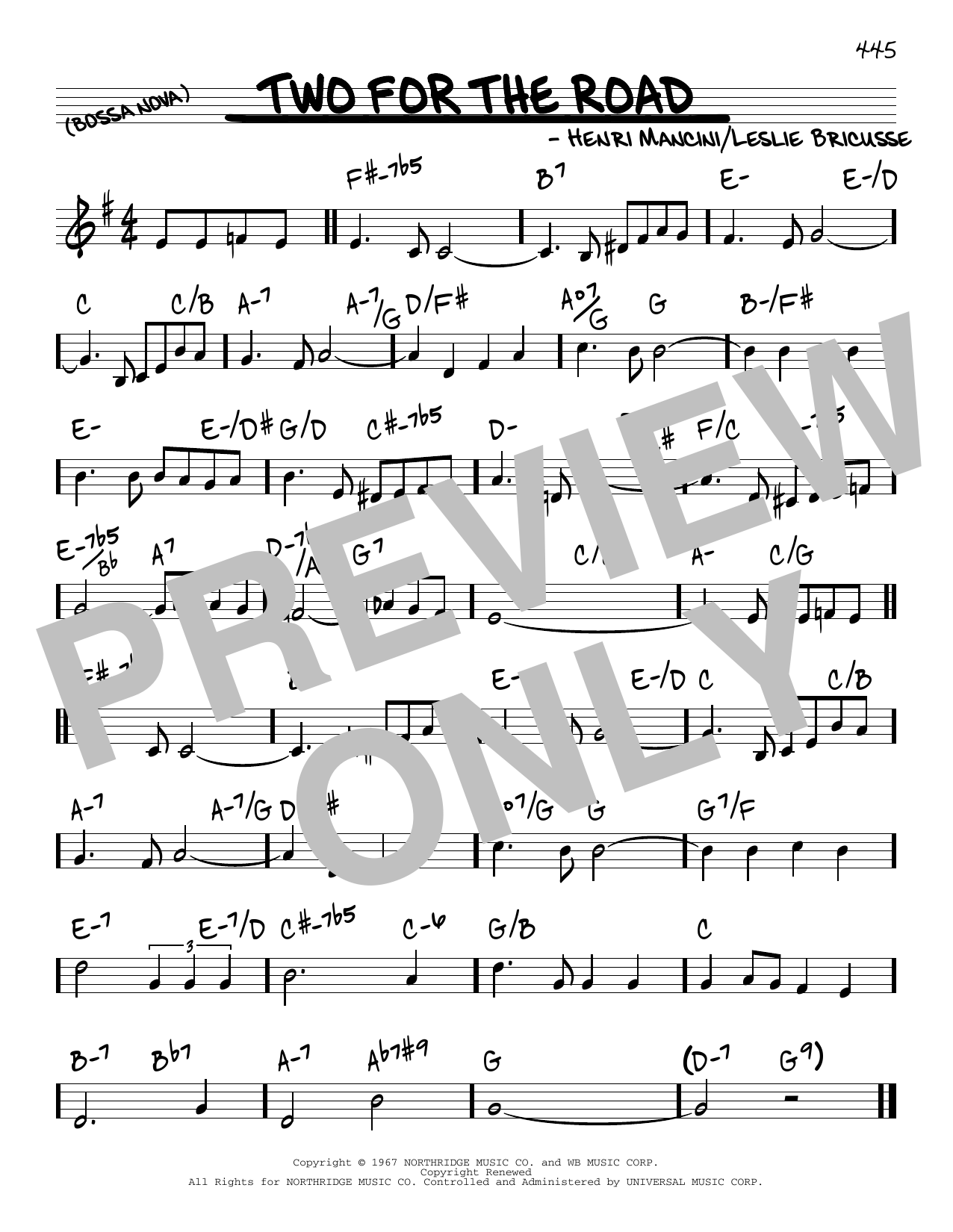 Download Leslie Bricusse Two For The Road Sheet Music