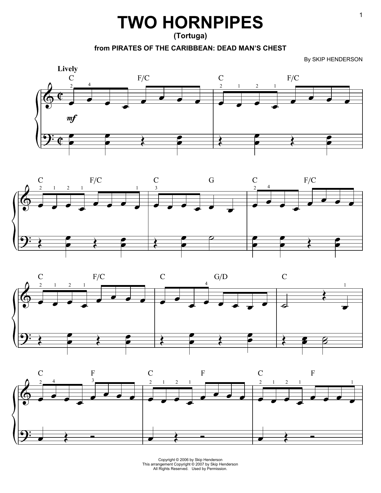 Download Skip Henderson Two Hornpipes (Fisher's Hornpipe) Sheet Music