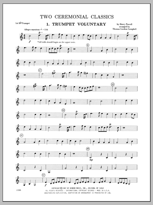 Download Campbell Two Ceremonial Classics - 1st Bb Trumpe Sheet Music