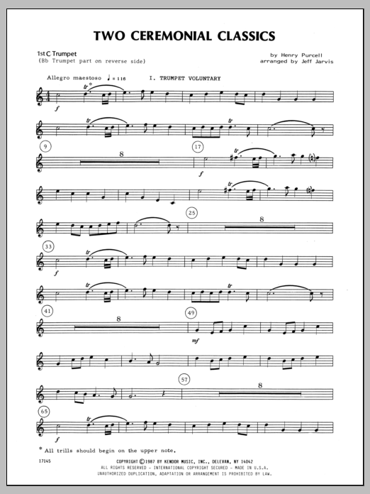 Download Jarvis Two Ceremonial Classics - 1st C Trumpet Sheet Music