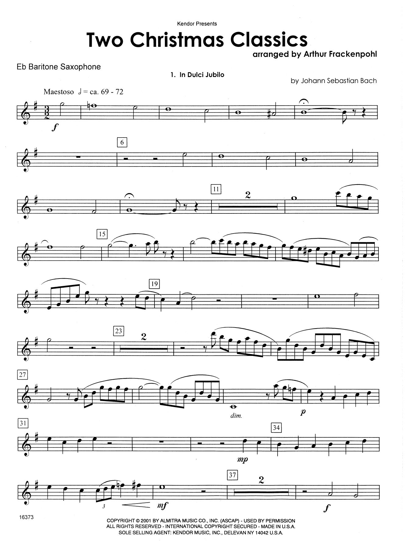 Download Arthur Frackenpohl Two Christmas Classics - Eb Baritone Sa Sheet Music