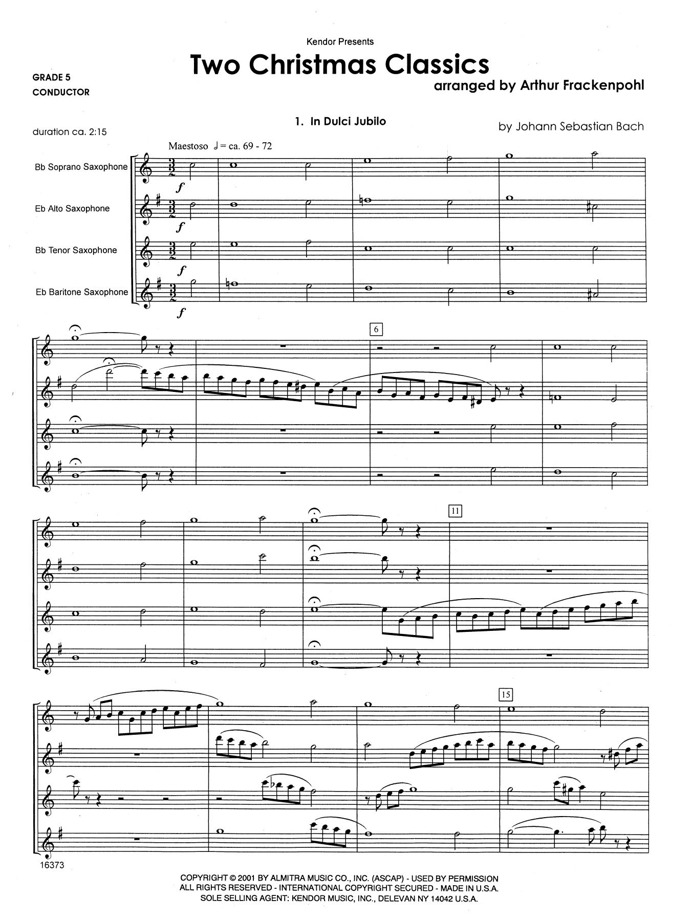 Download Arthur Frackenpohl Two Christmas Classics - Full Score Sheet Music