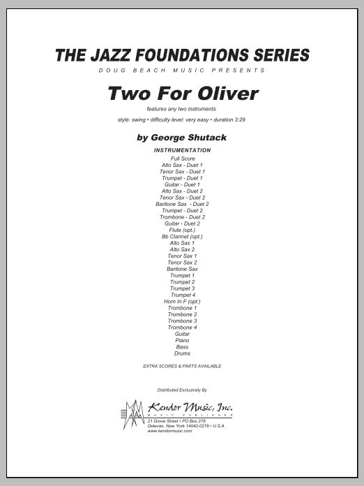 Download Shutack Two For Oliver - Full Score Sheet Music