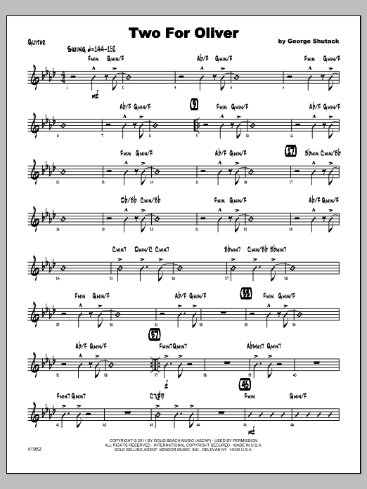 Download Shutack Two For Oliver - Guitar Sheet Music