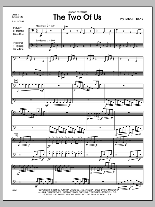 Download John H. Beck Two Of Us, The Sheet Music