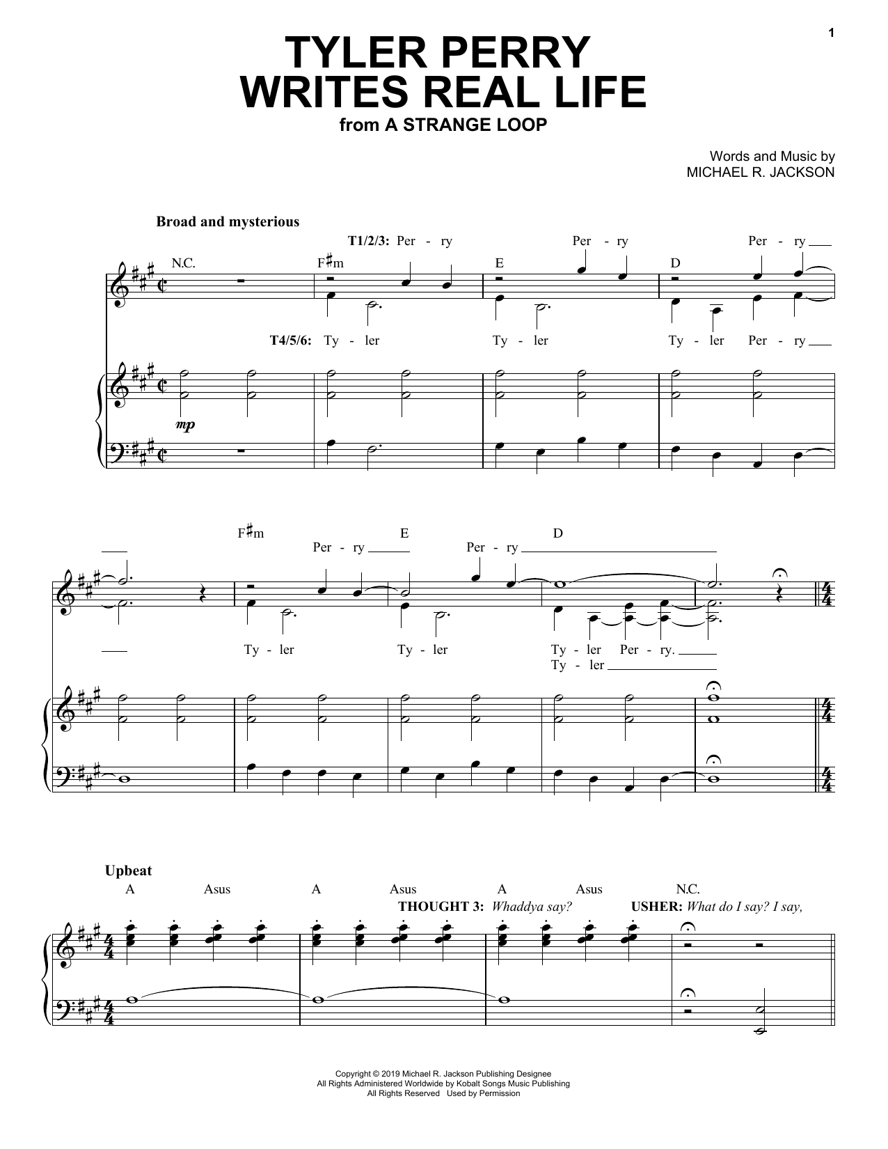 Download Michael R. Jackson Tyler Perry Writes Real Life (from A St Sheet Music