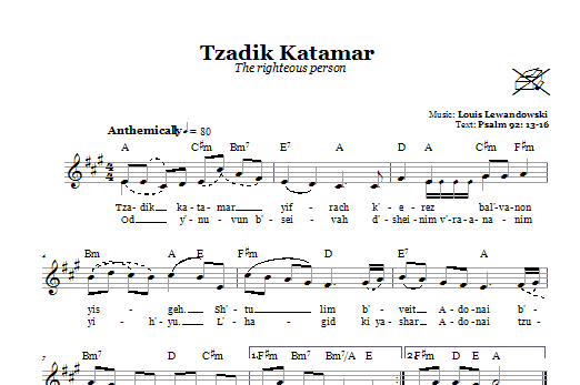 Download Louis Lewandowski Tzadik Katamar (The Righteous Person) Sheet Music