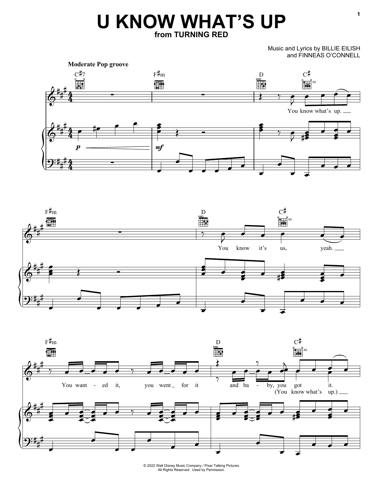 Download 4*TOWN U Know What's Up (from Turning Red) Sheet Music