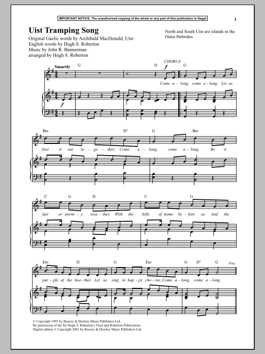 Download John R. Bannerman Uist Tramping Song Sheet Music