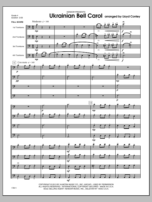 Download Lloyd Conley Ukrainian Bell Carol - Full Score Sheet Music