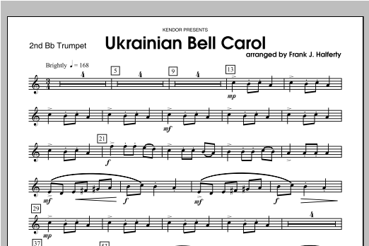 Download Halferty Ukrainian Bell Carol - Trumpet 2 Sheet Music