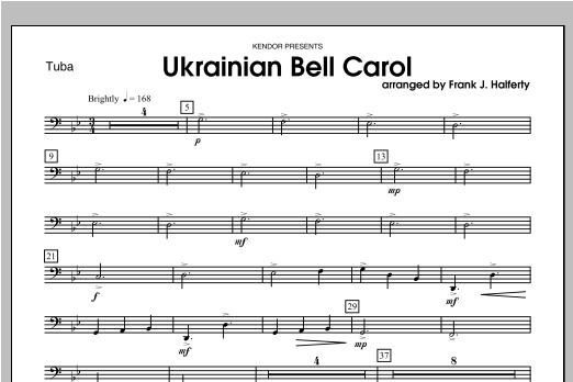 Download Halferty Ukrainian Bell Carol - Tuba Sheet Music