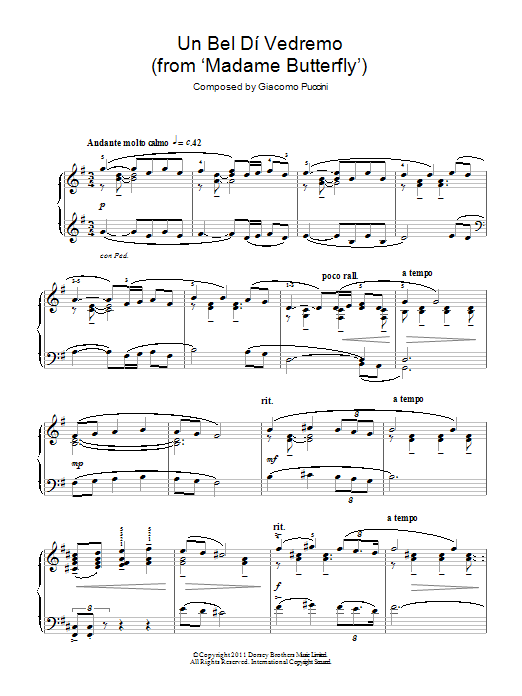 Download Giacomo Puccini Un Bel Dí Vedremo (from ‘Madame Butt Sheet Music