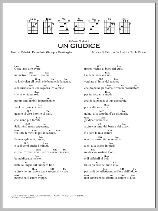 Download Nicola Piovani Un Giudice Sheet Music