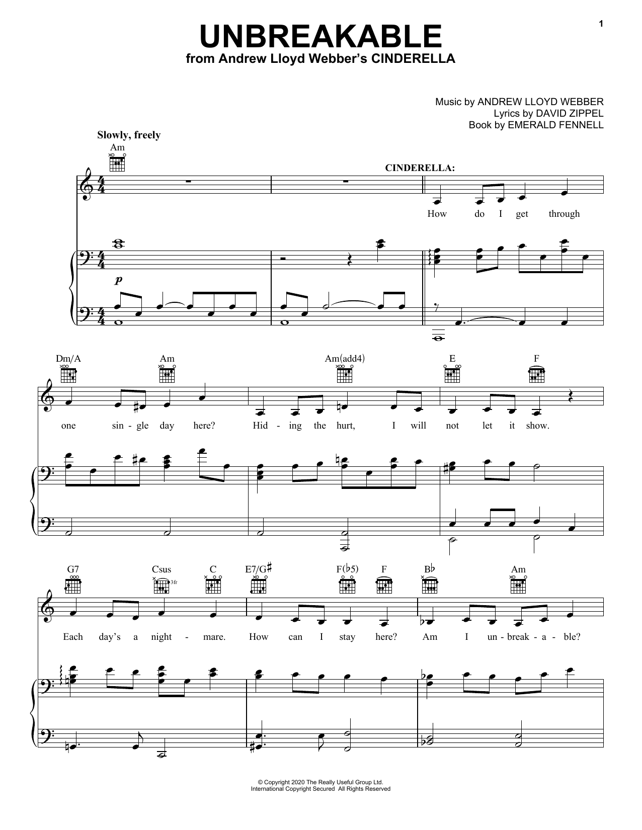 Download Andrew Lloyd Webber Unbreakable (from Andrew Lloyd Webber's Sheet Music