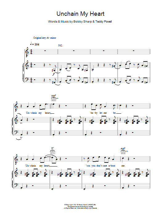 Download Ray Charles Unchain My Heart Sheet Music