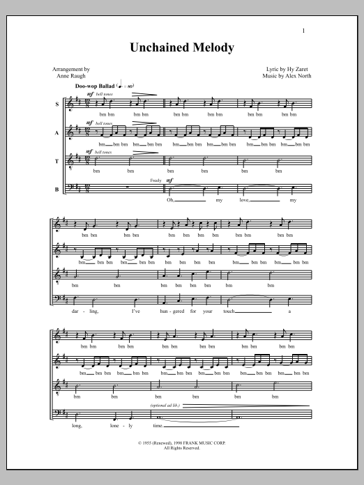 Download Anne Raugh Unchained Melody Sheet Music