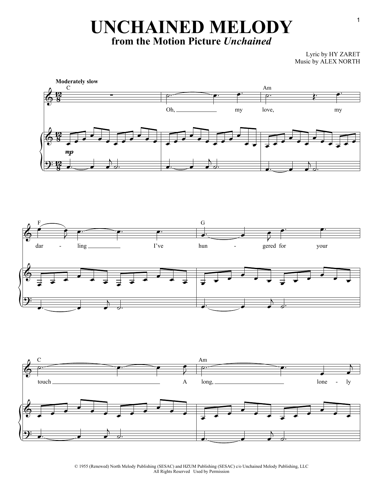 Download The Righteous Brothers Unchained Melody (from Unchained) Sheet Music