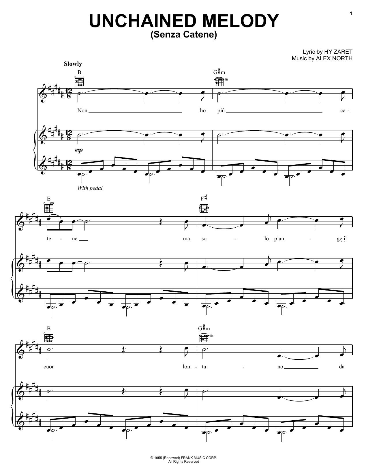 Download Il Divo Unchained Melody (Senza Catene) Sheet Music
