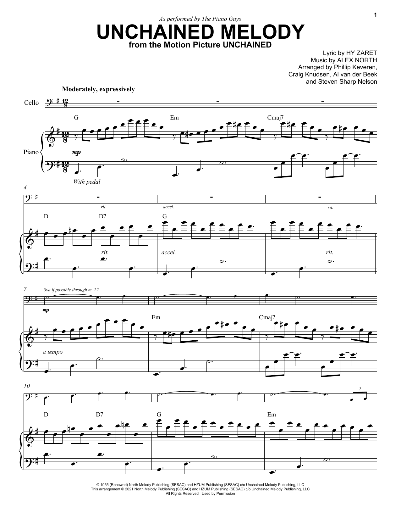 Download The Piano Guys Unchained Melody Sheet Music