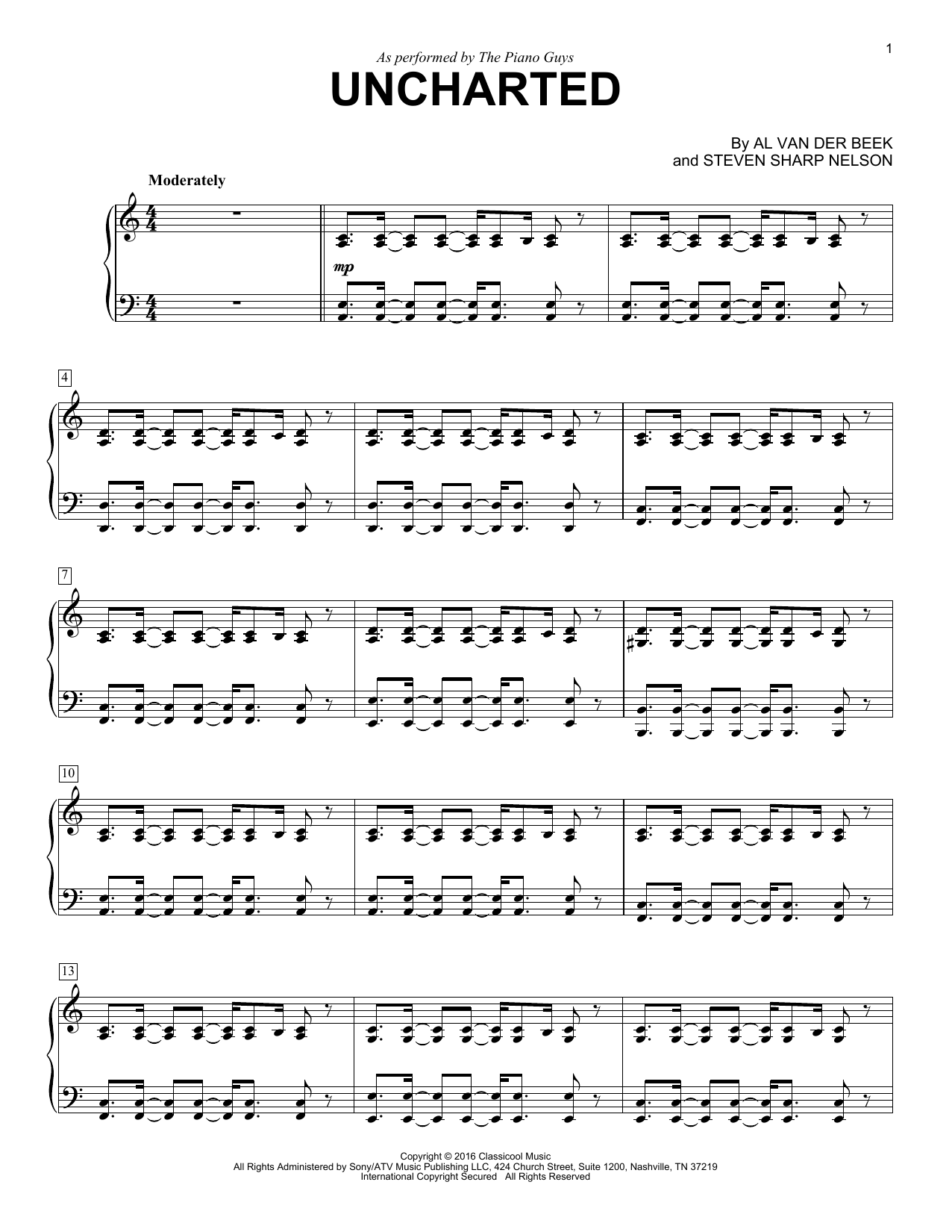 Download The Piano Guys Uncharted Sheet Music