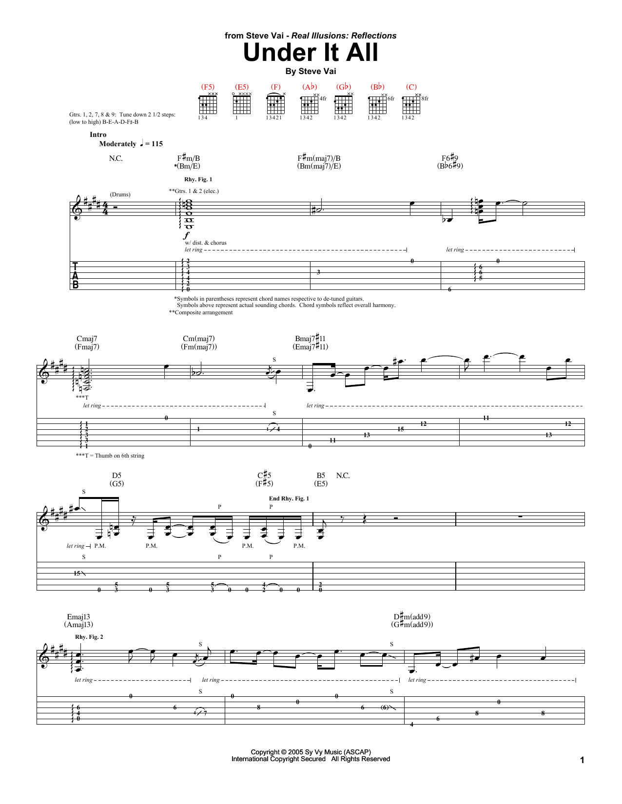 Download Steve Vai Under It All Sheet Music