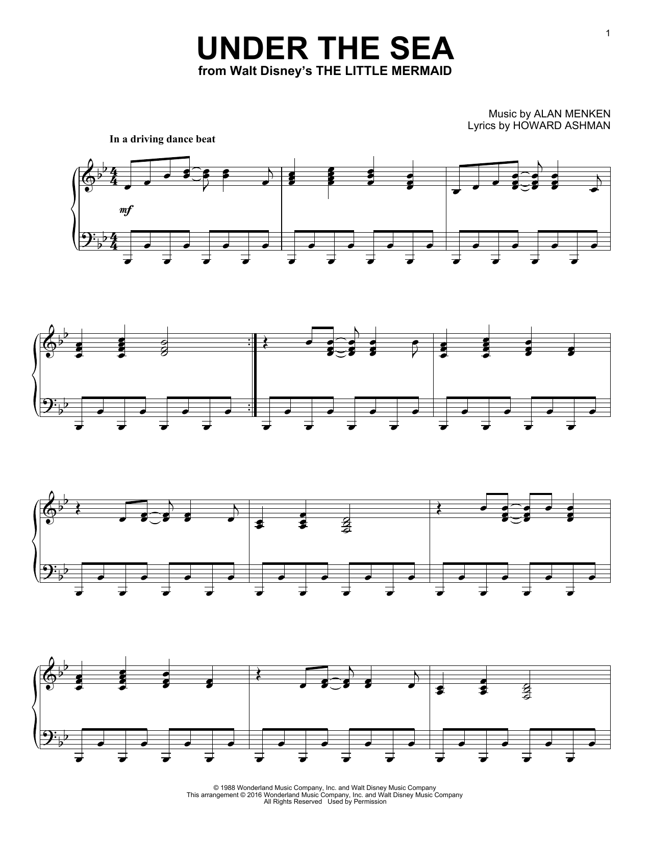 Download Alan Menken Under The Sea [Jazz version] (from The Sheet Music