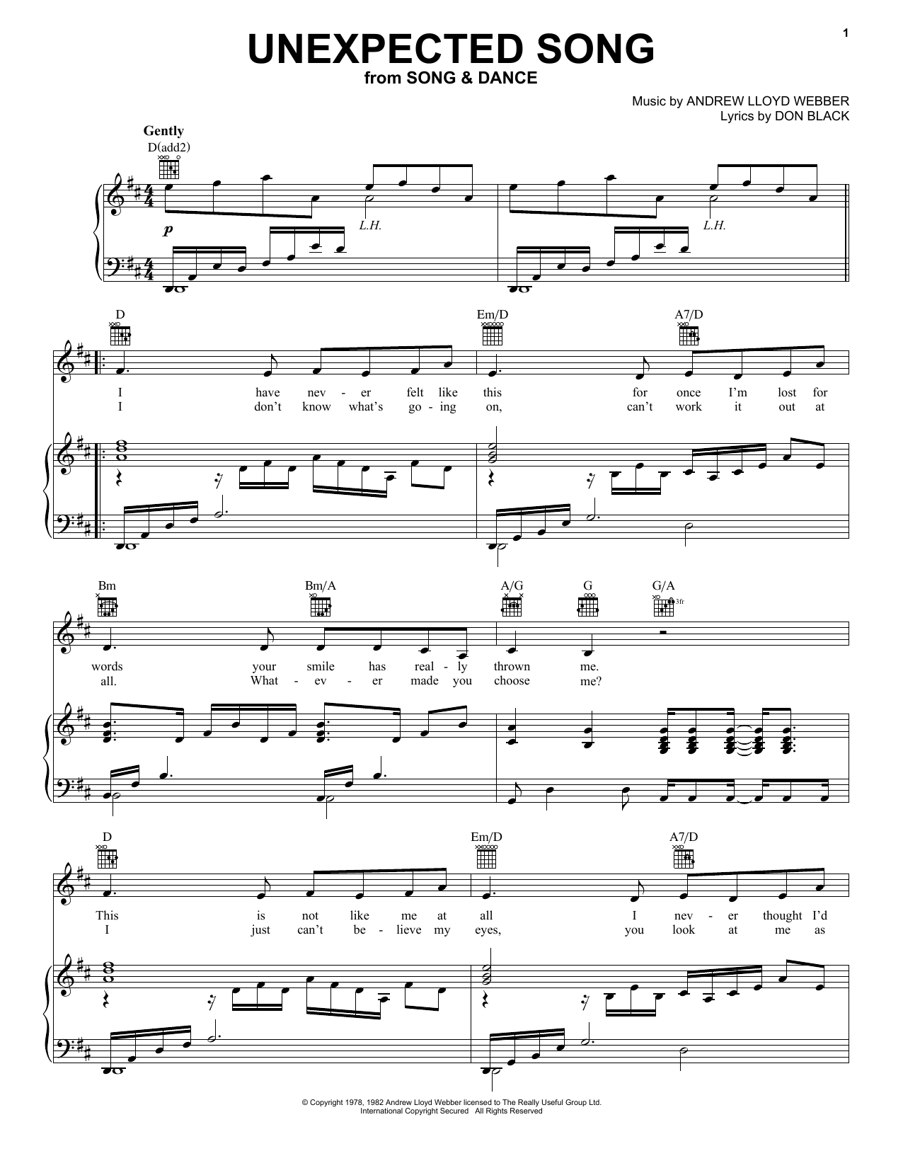 Download Bernadette Peters Unexpected Song (from Song & Dance) Sheet Music