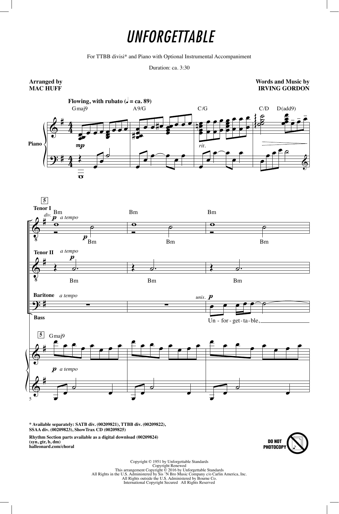 Download Louis Armstrong Unforgettable (arr. Mac Huff) Sheet Music