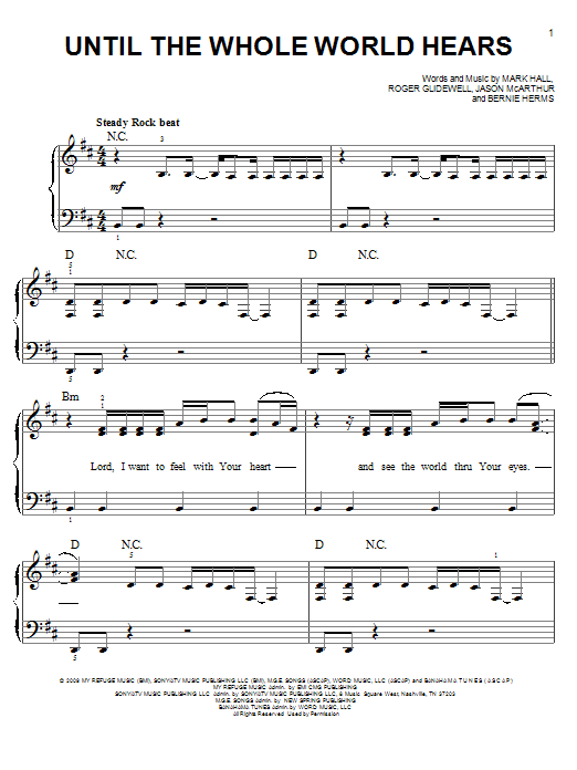 Download Casting Crowns Until The Whole World Hears Sheet Music