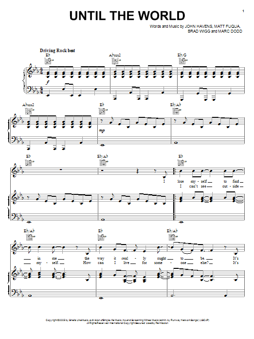Download The Afters Until The World Sheet Music