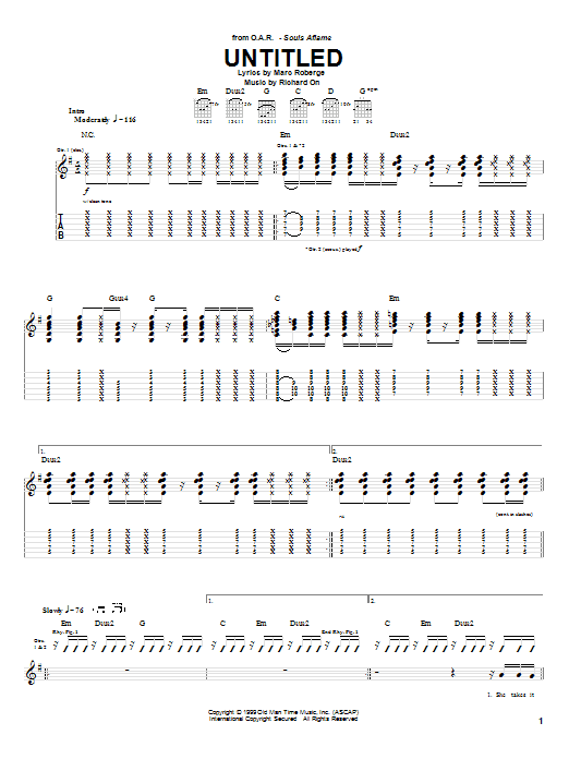 Download O.A.R. Untitled Sheet Music