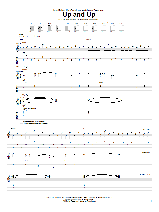 Download Relient K Up And Up Sheet Music