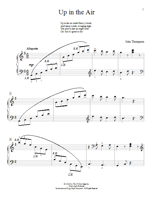Download John Thompson Up In The Air Sheet Music
